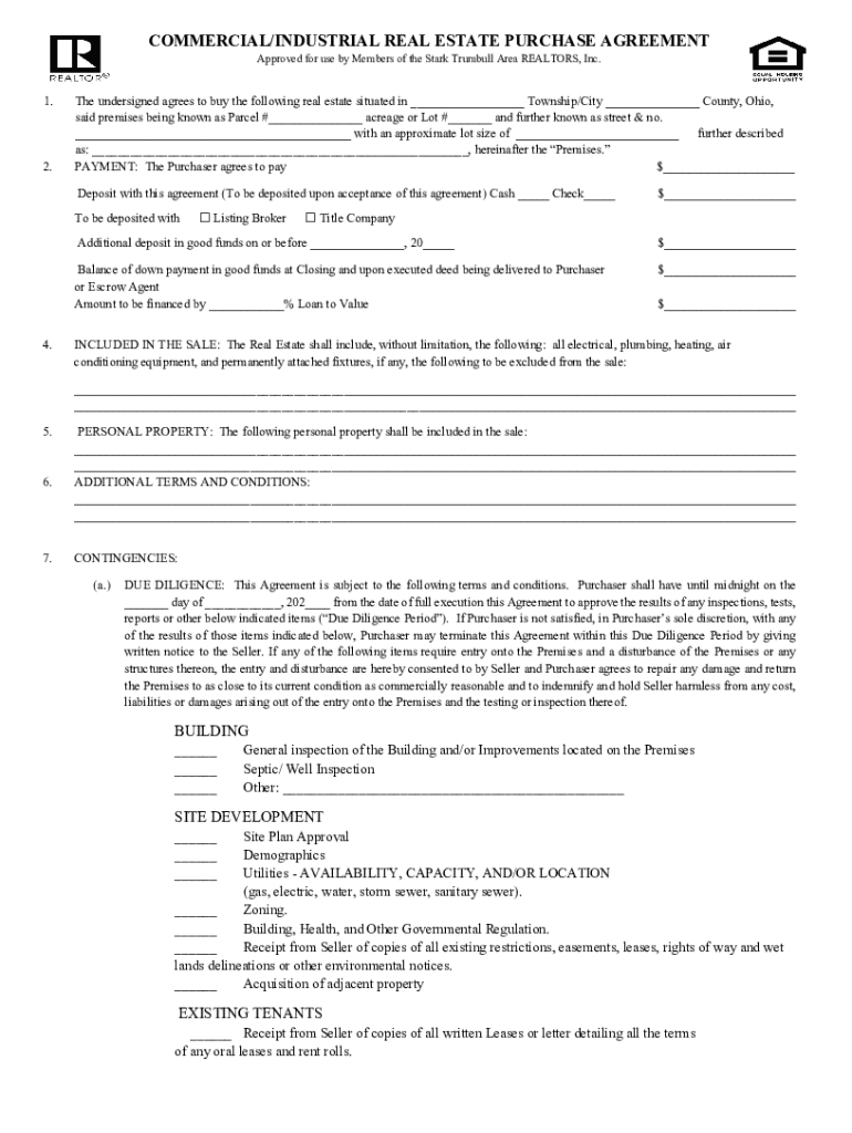Fillable Online Commercial Real Estate Purchase Agreement eForms Fax