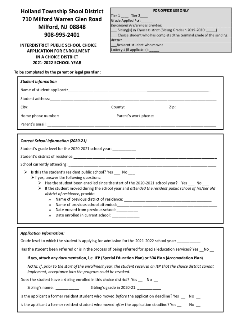 Fillable Online Holland Township Shool District 710 Milford Warren Glen