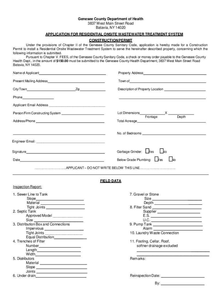 Fillable Online Genesee County Department of Health Fax Email Print