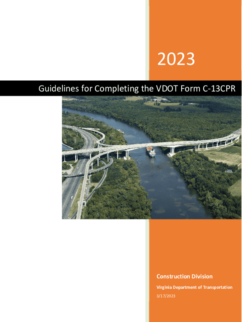 Fillable Online vdot virginia Guidelines for Completing the VDOT Form
