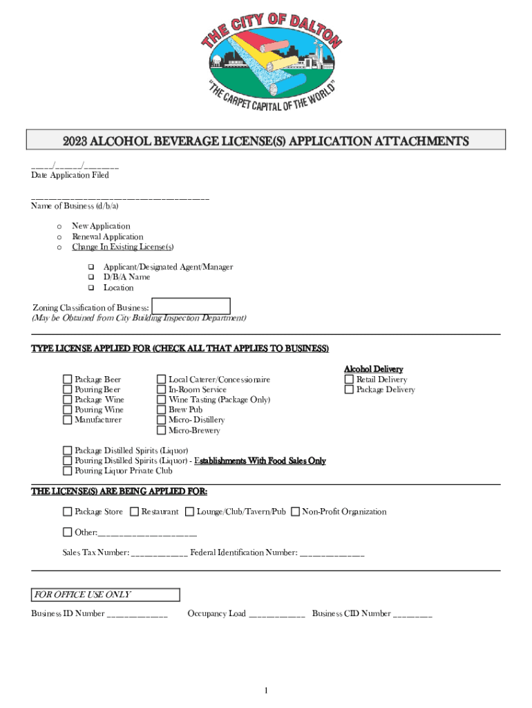 Fillable Online Alcoholic Beverage Sales Liquor Licenses and Related