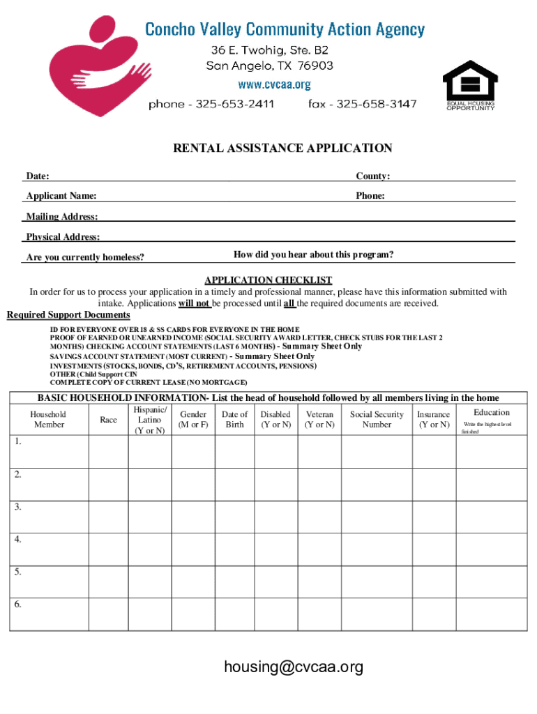 Fillable Online Rent Assistance Fax Email Print pdfFiller