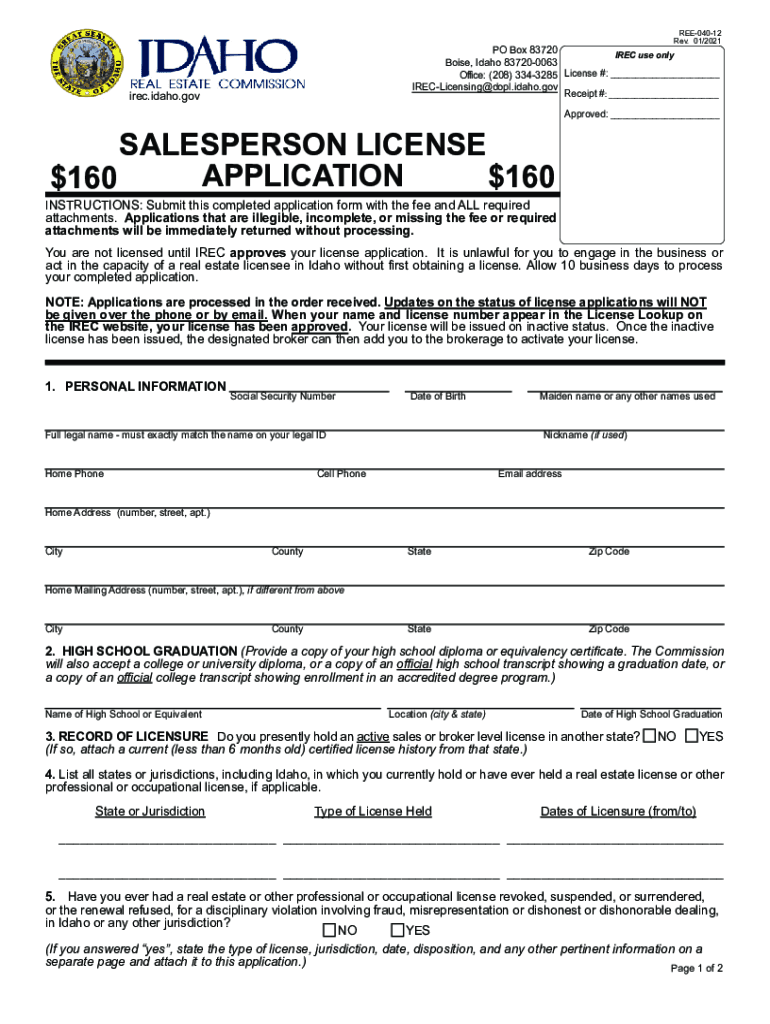 Fillable Online irec idaho Frequently Asked Questions Idaho Real