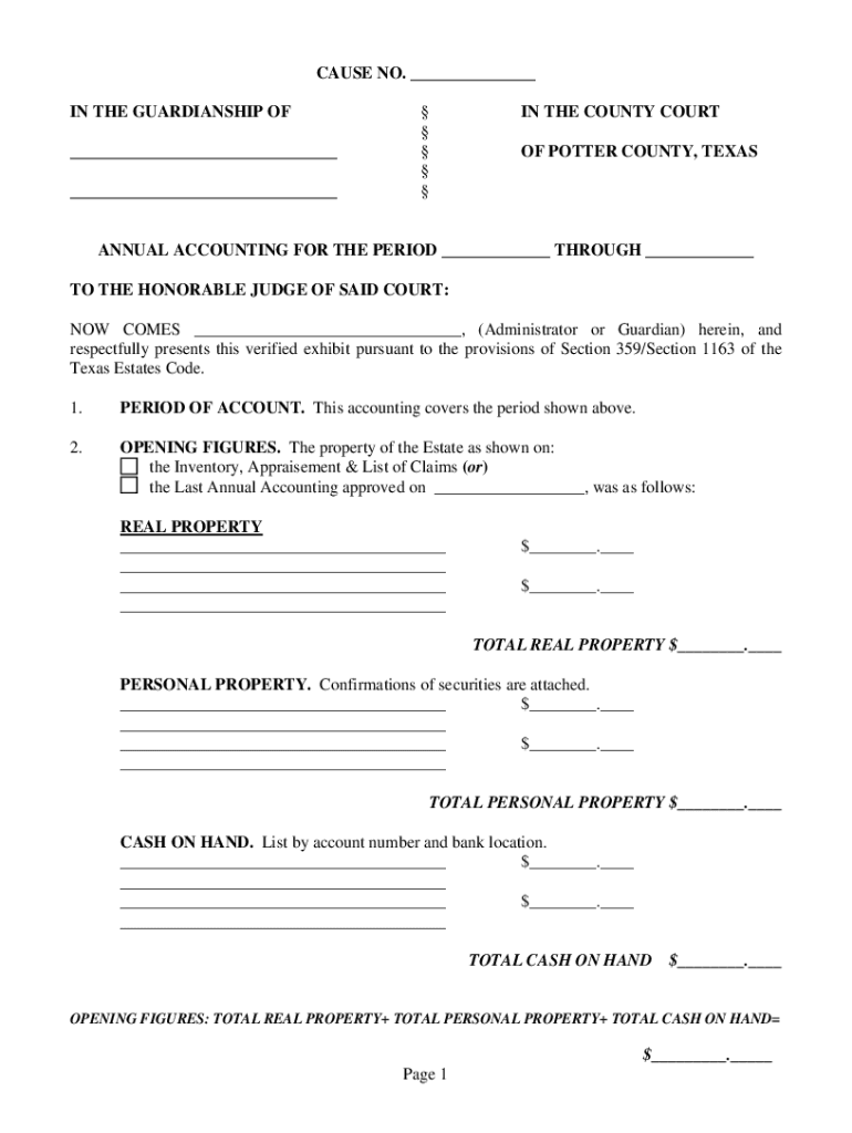 Fillable Online County Court at Law 1 Potter County, Texas Fax Email