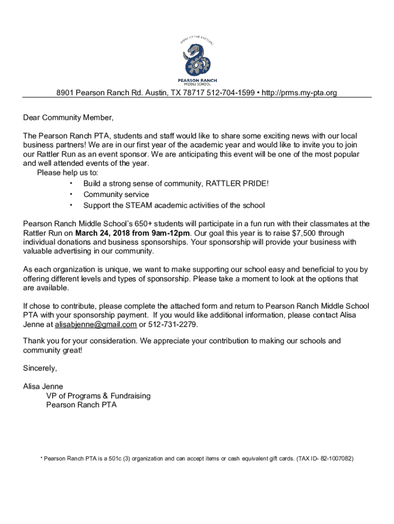 Fillable Online Charles Pearson Middle School PTA Membership Toolkit