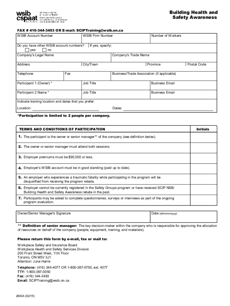 Fillable Online Worker Health and Safety Awareness in 4 Steps Fax Email
