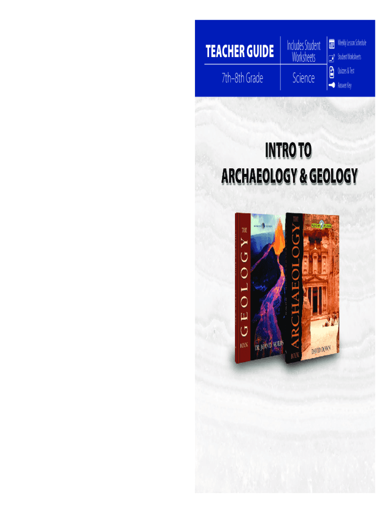 Fillable Online Intro to Archaeology and Geology (Teacher Guide) Fax