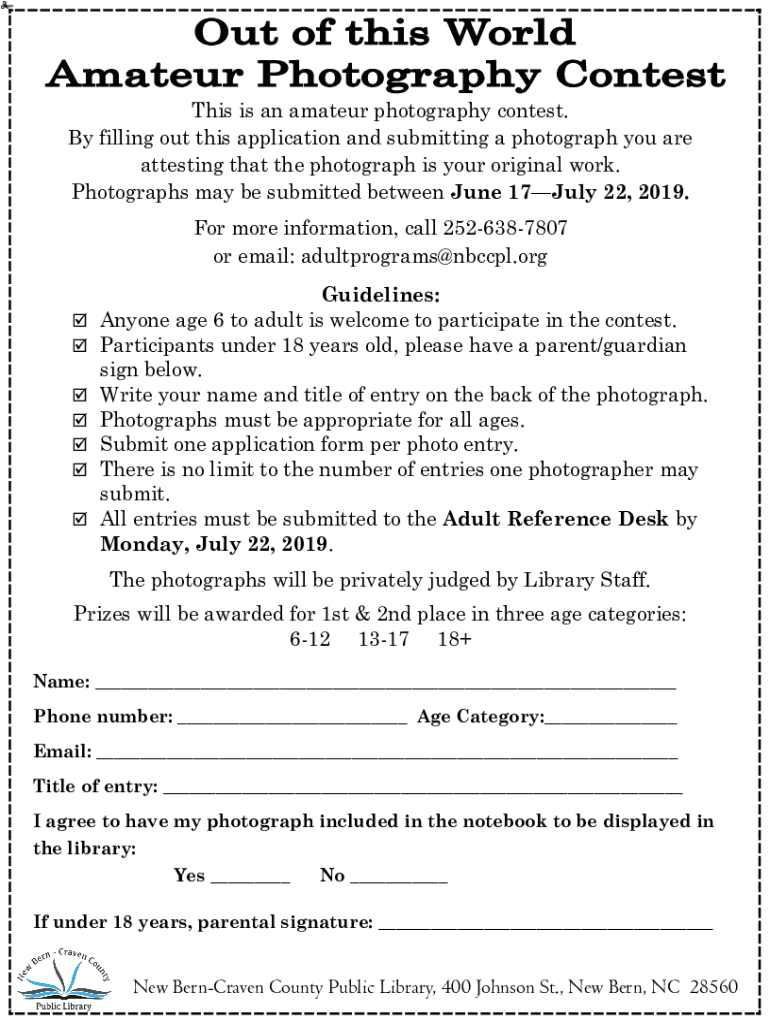 Fillable Online This is an amateur photography contest Fax Email Print