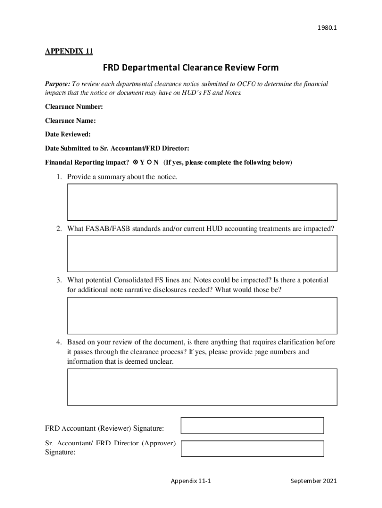 Fillable Online FRD Departmental Clearance Review Form Fax Email Print