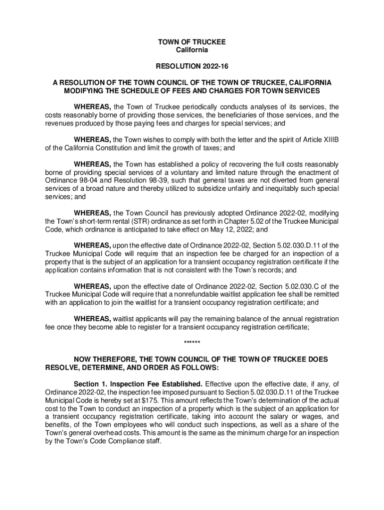 Fillable Online Short Term Rental Rules around Lake Tahoe Fax Email