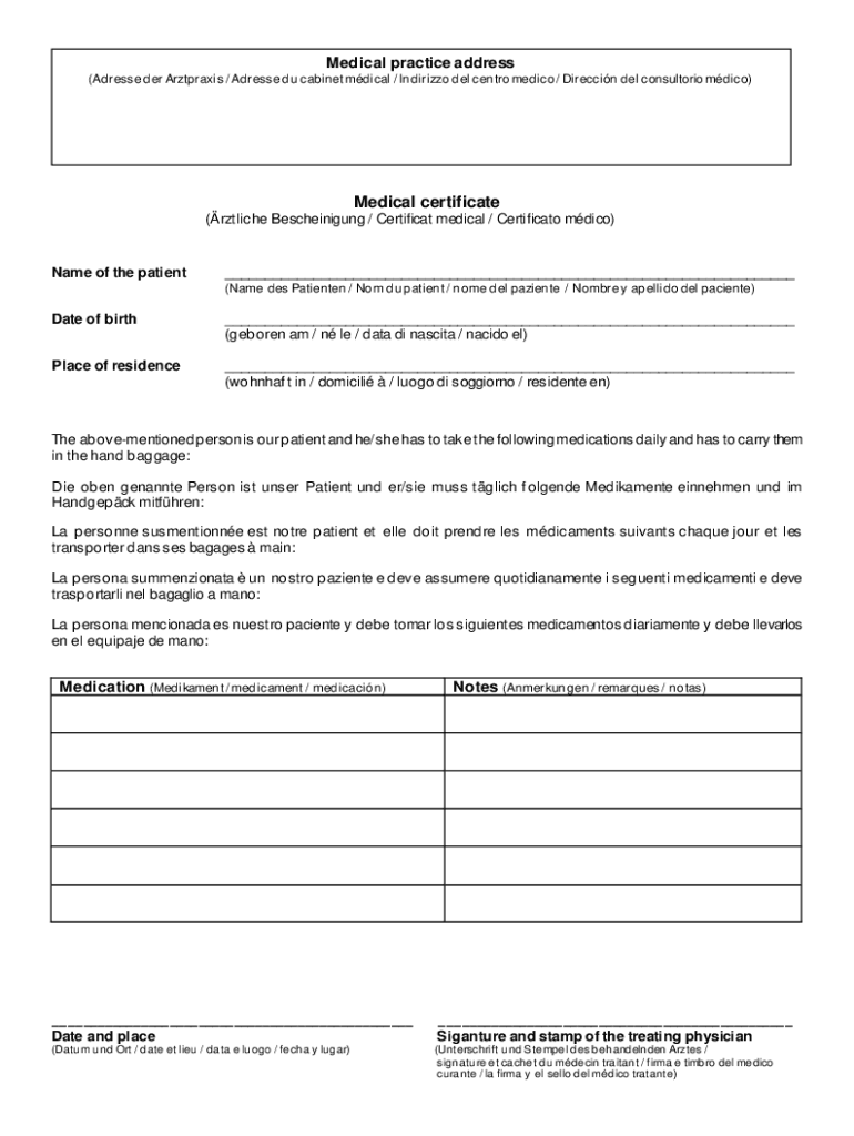 Fillable Online Medical certificate Fax Email Print pdfFiller