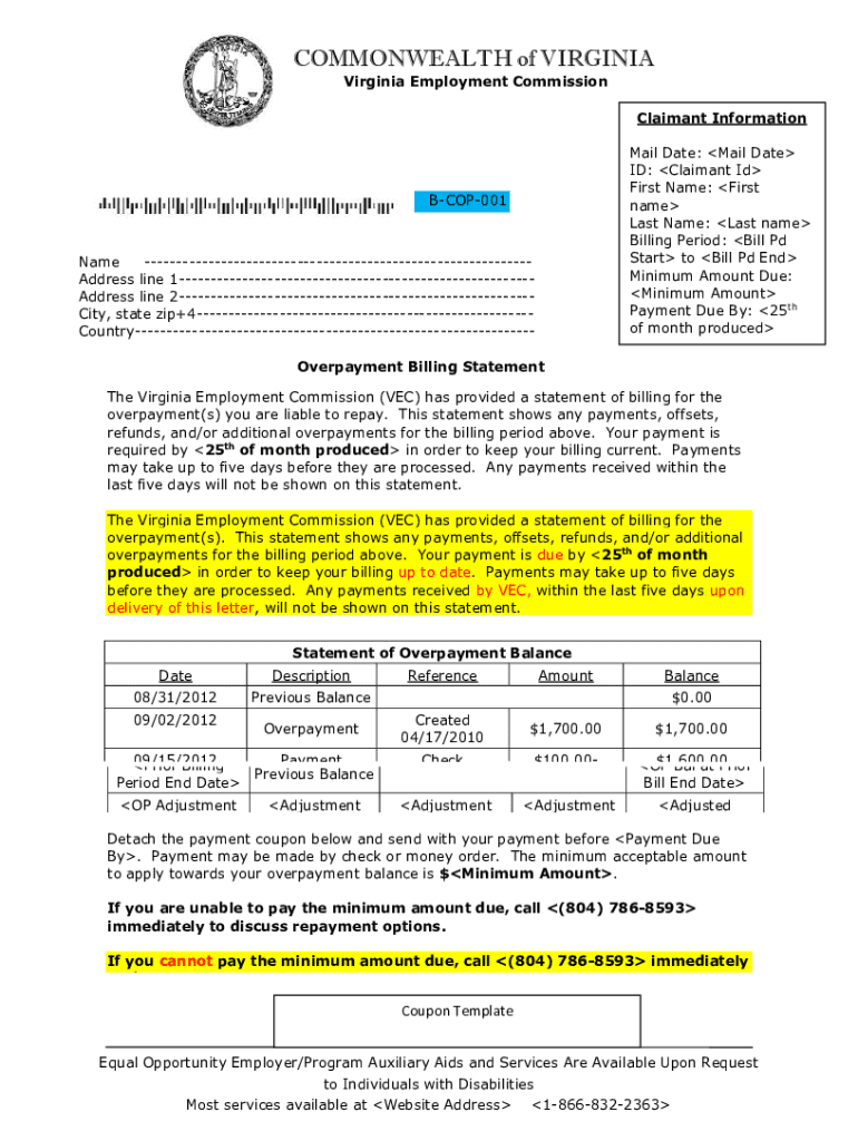 Fillable Online Our Claims ProcessesVirginia Employment Commission Fax