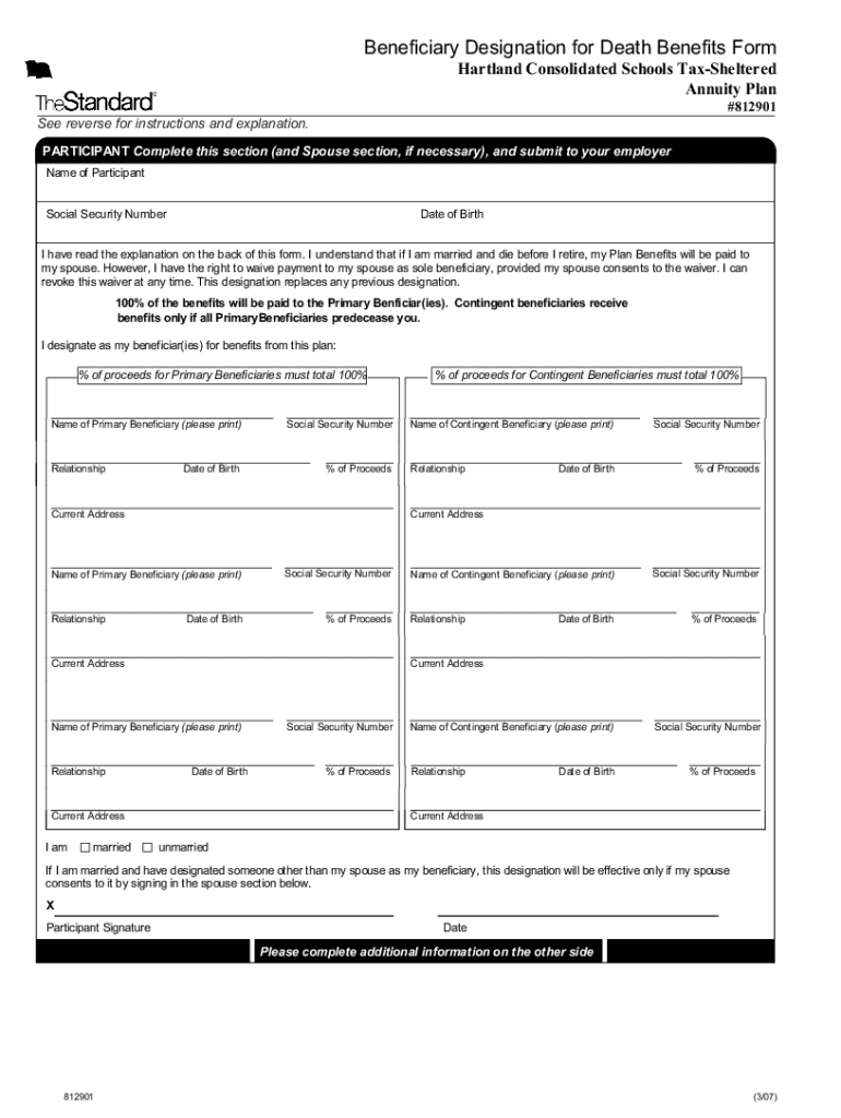 Fillable Online Hartland Consolidated Schools Tax SheLTERED ANNUITY