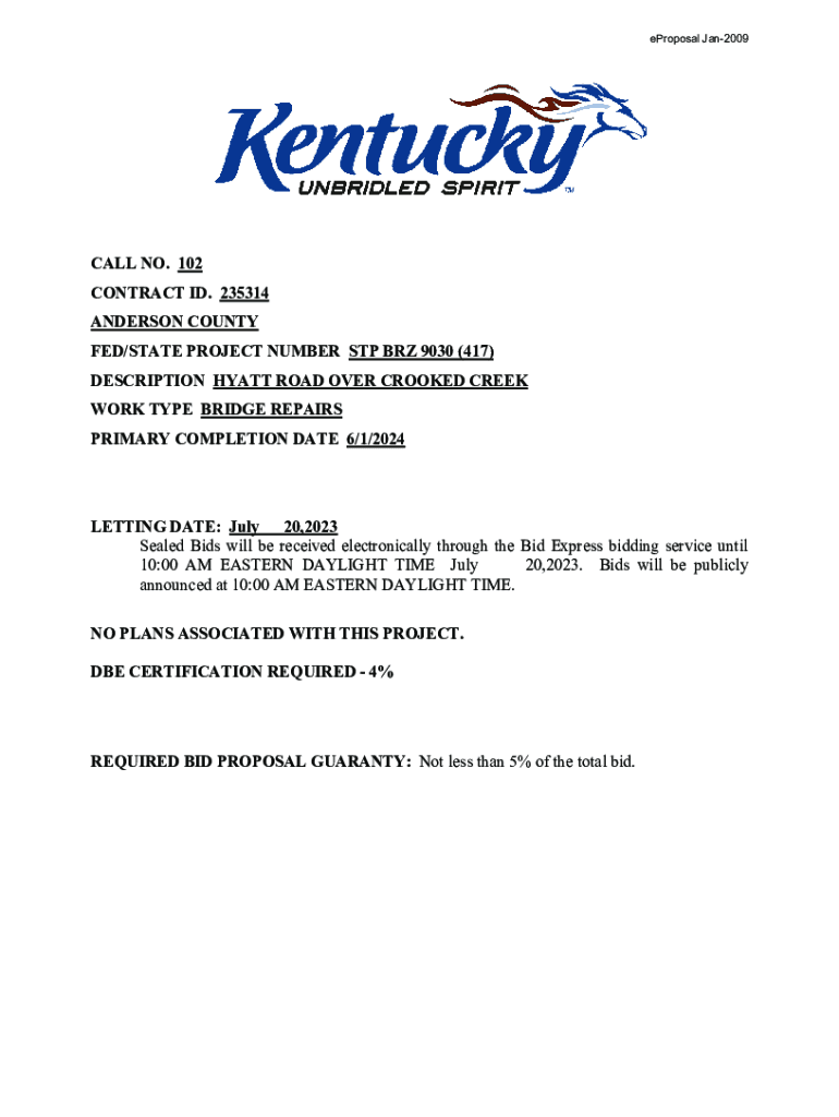 Fillable Online transportation ky Request for Qualifications Addendum