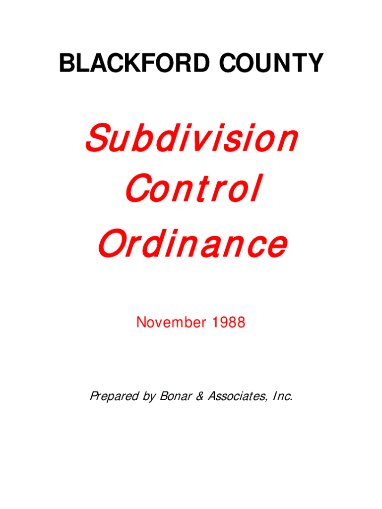 Fillable Online ZONING ORDINANCE BLACKFORD COUNTY, INDIANA Fax