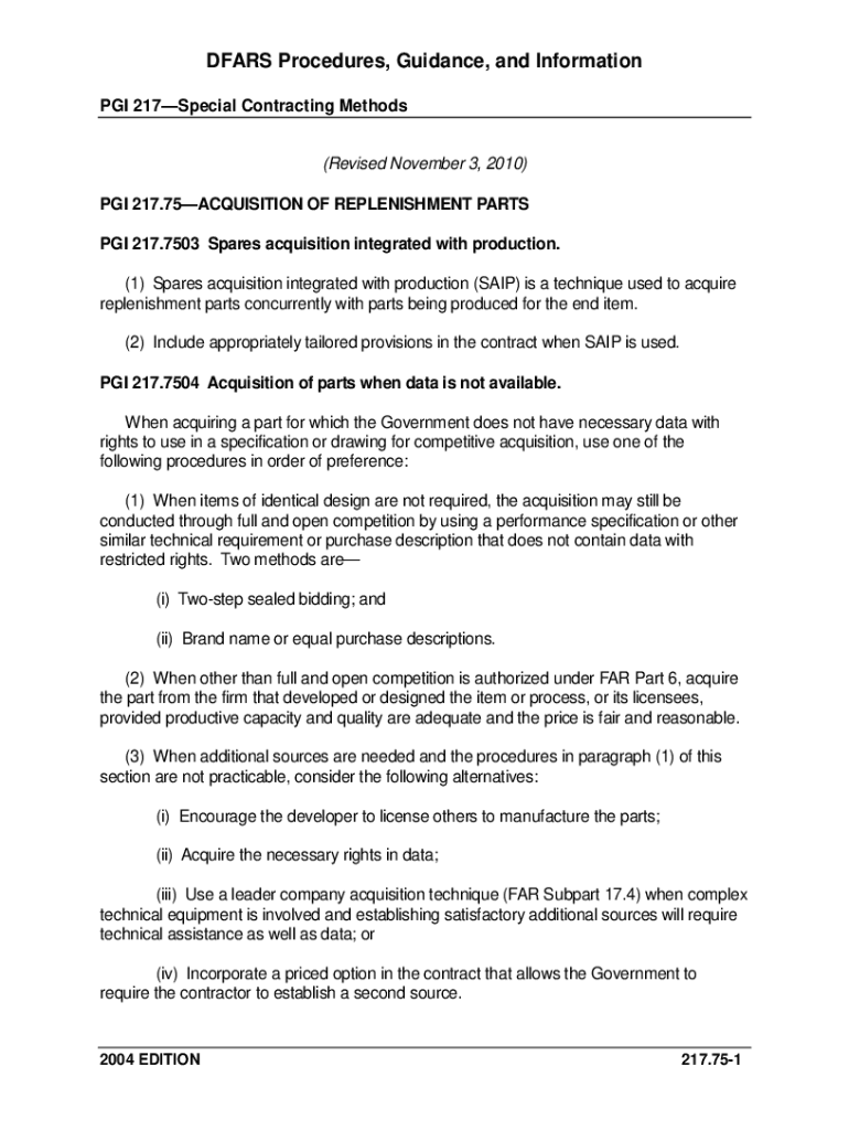 Fillable Online 48 CFR Part 217 Special Contracting Methods (DFARS Fax Email Print