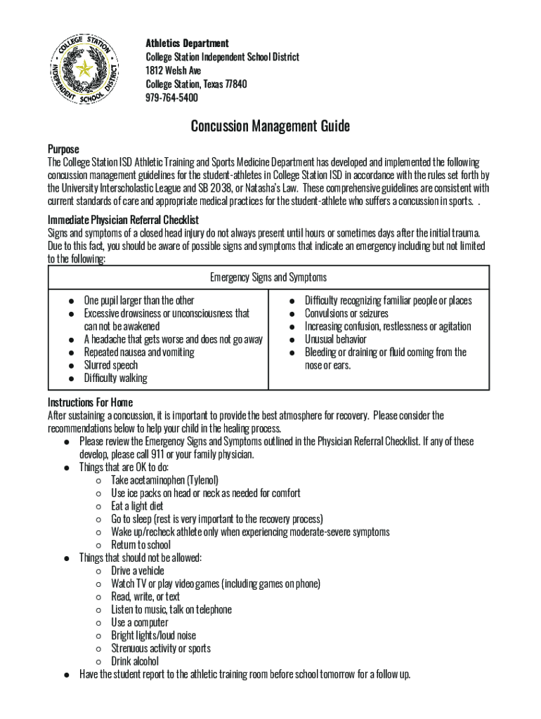 Fillable Online College Station ISD Director of Athletics TASA