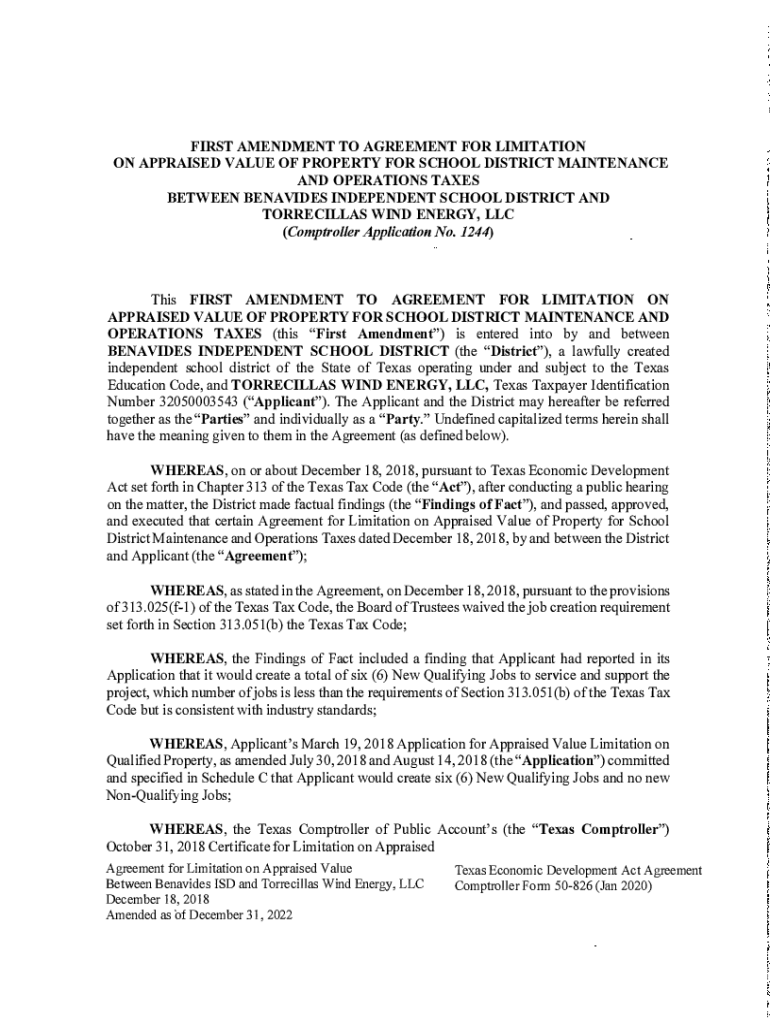 Fillable Online first amendment to agreement for limitation on
