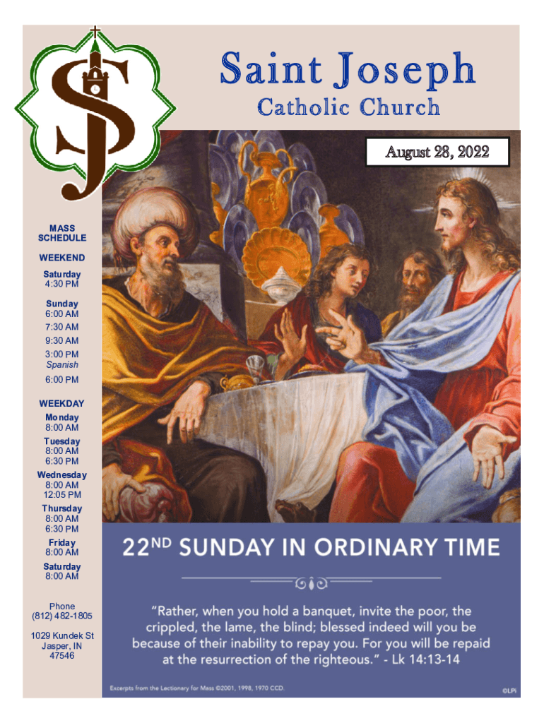 Fillable Online Christ the king catholic church des moines mass times