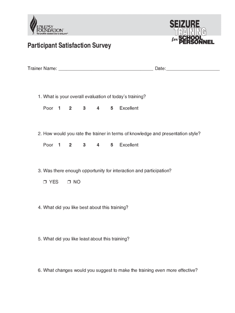 Fillable Online PostTraining Survey Questions Examples and Types Fax