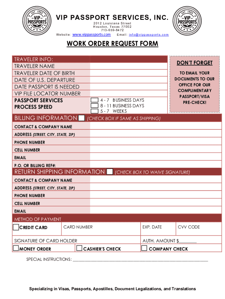 Fillable Online RESERVATION CANCELLATION POLICY VIP Passports Fax Email Print pdfFiller