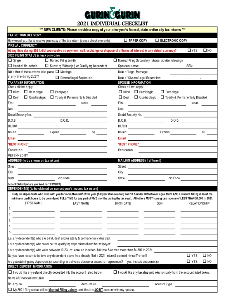 Fillable Online TAX RETURN DELIVERY Fax Email Print pdfFiller