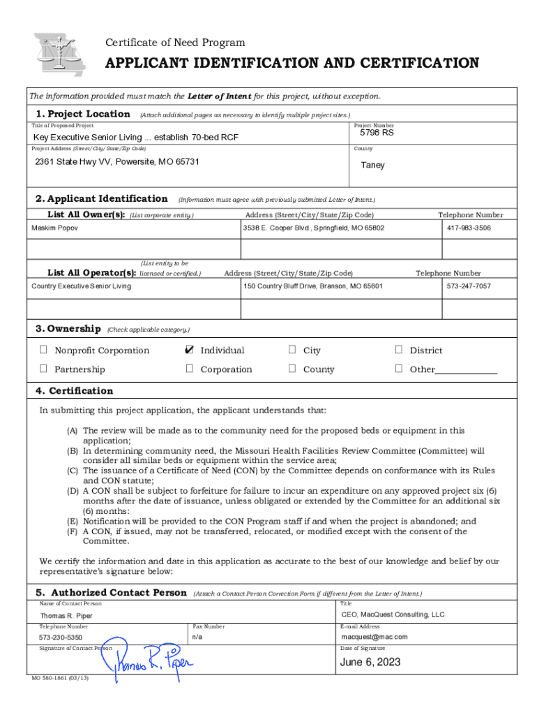 Fillable Online health mo Overview of Maryland Certificate of Need (CON