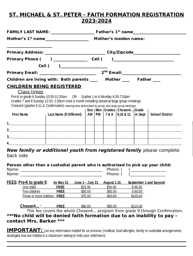 The Parish of St. Peter Quincy, IL Doc Template pdfFiller