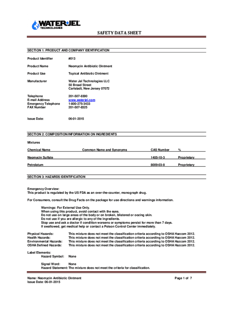 Fillable Online Neomycin Antibiotic Ointment Fax Email Print pdfFiller