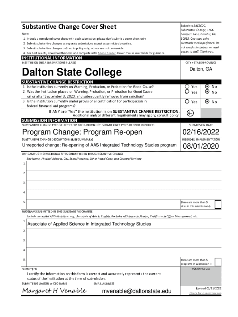 Fillable Online Dalton State Admission List Fax Email Print pdfFiller