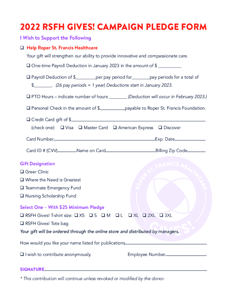 Fillable Online Contact UsThe Roper St. Francis Foundation Planned