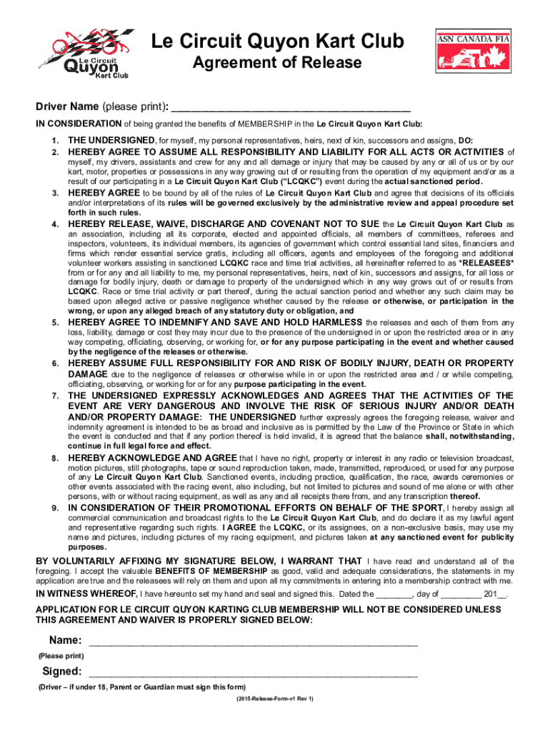 Fillable Online Le Circuit Quyon What to Know BEFORE You Go Fax