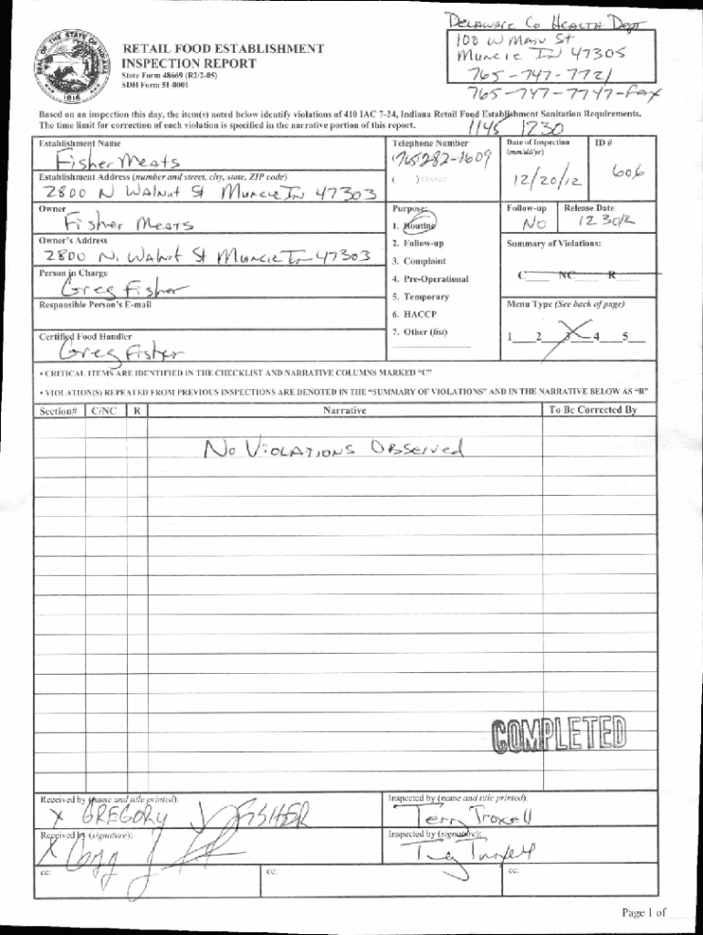 Fillable Online Retail Food Establishments Food safety Consumers