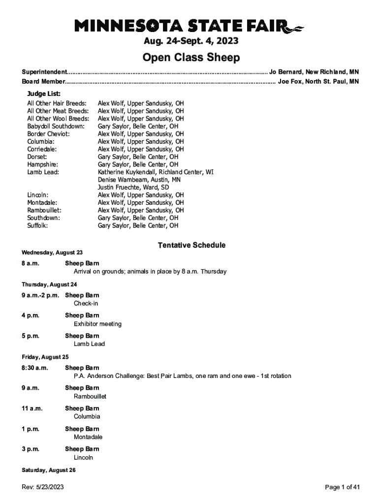 Fillable Online assets mnstatefair 2023 Livestock Rules and Premiums