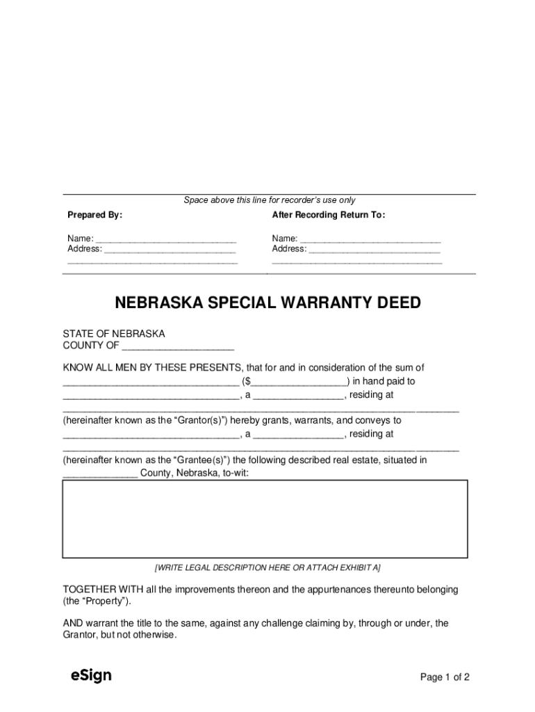 Fillable Online Nebraska Deed Forms for Real Estate Transfers Fax Email