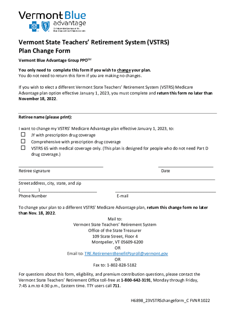 Fillable Online Blue Cross Blue Shield of Vermont Printable Forms Fax