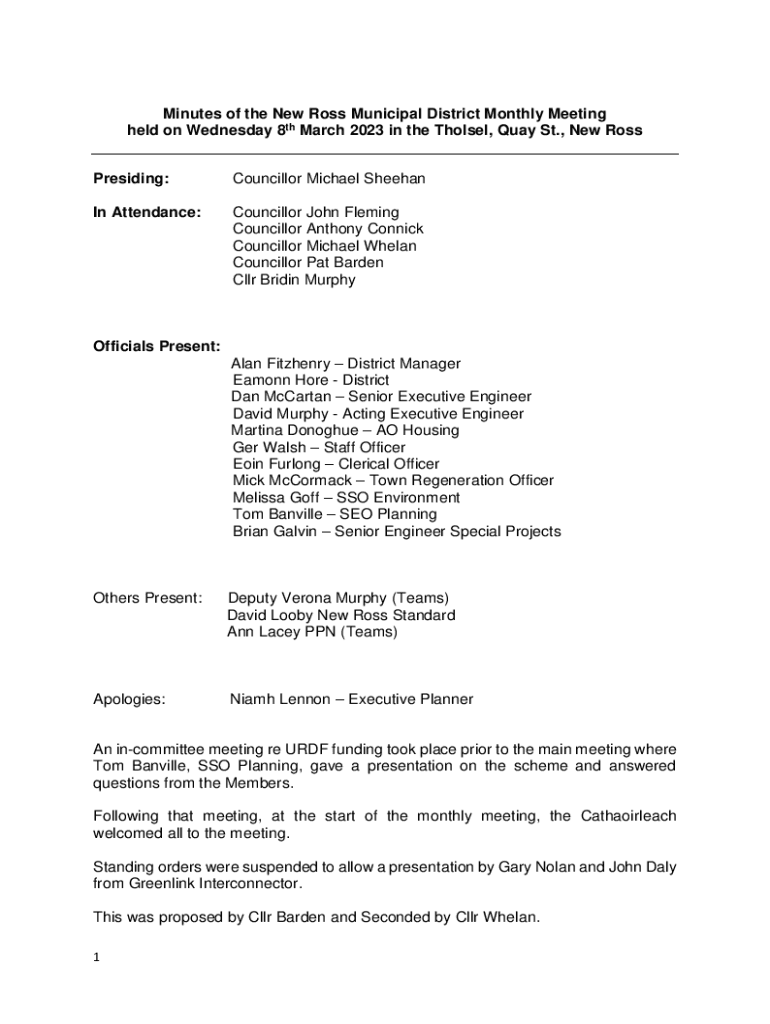 Fillable Online Michael Sheehan focusing on housing, renewal and the