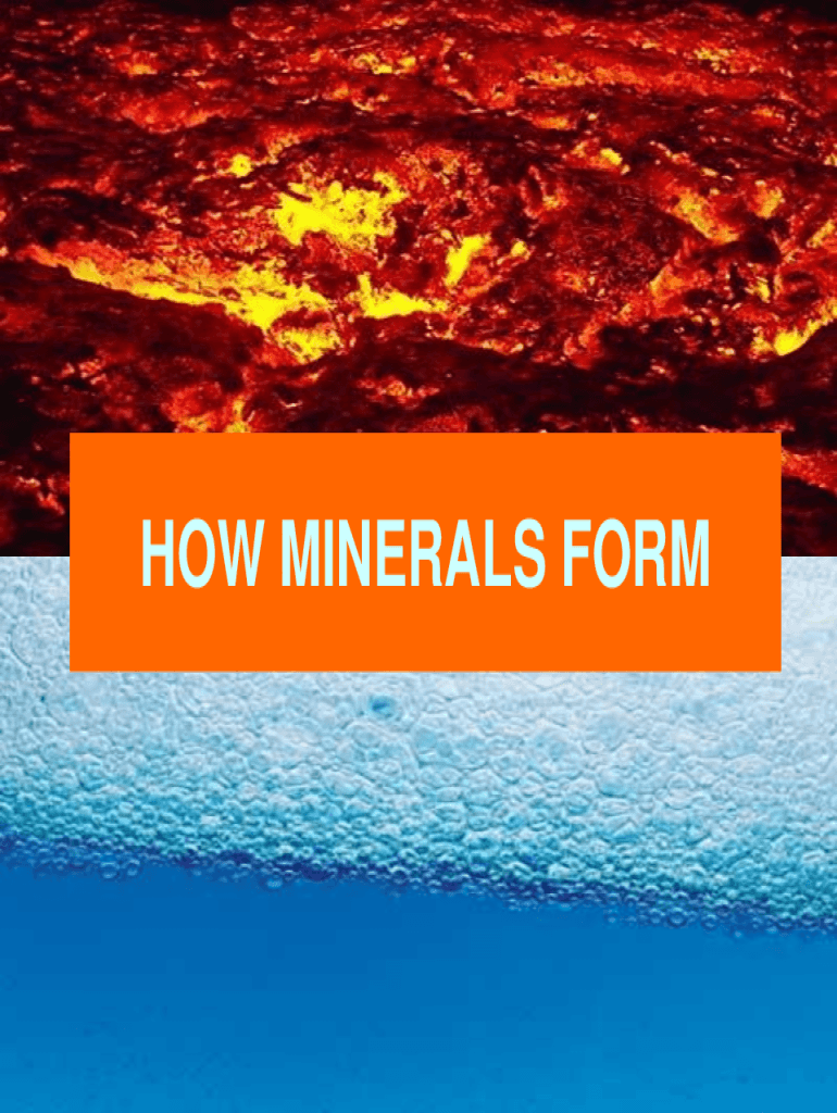 Fillable Online HOW MINERALS FORM. A geode is a rounded, hollow rock that Fax Email Print