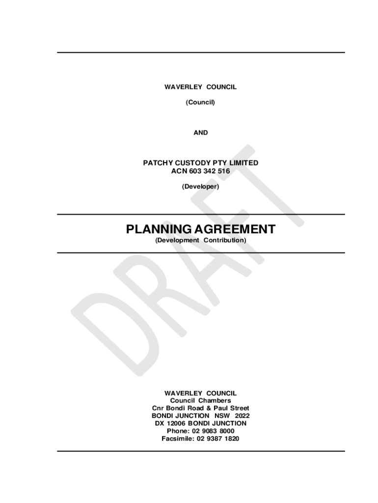 Fillable Online Planning Agreement Register Fax Email Print pdfFiller