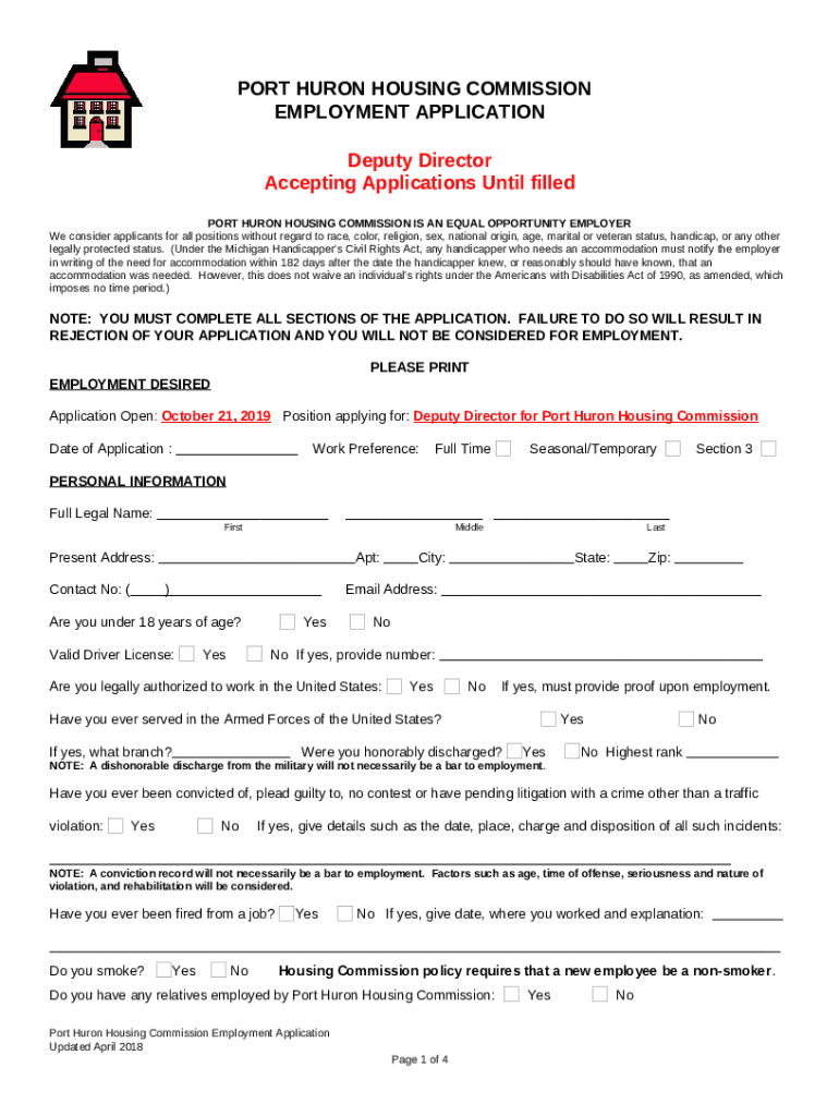 The Port Huron Housing Commission, Port Huron, MI, Did Doc Template