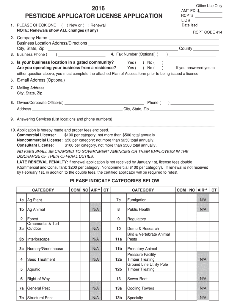 Fillable Online ag ok Application Instructions for Pesticide