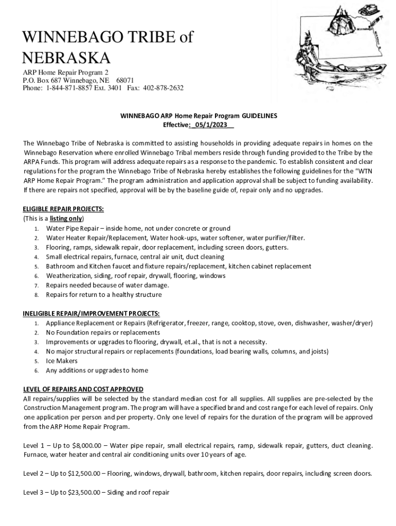 Fillable Online HUMAN SERVICES Winnebago Tribe of Nebraska Fax Email