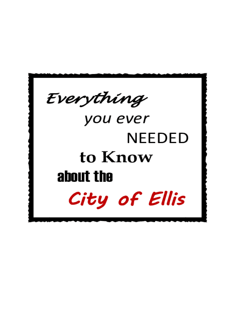 Fillable Online ellis ks Ellis KS information about the city and its