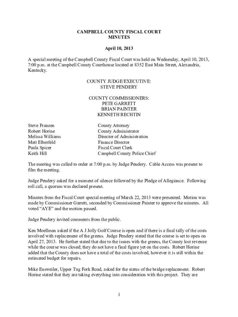 Fillable Online campbell county, kentucky ordinance 01213 Fax Email