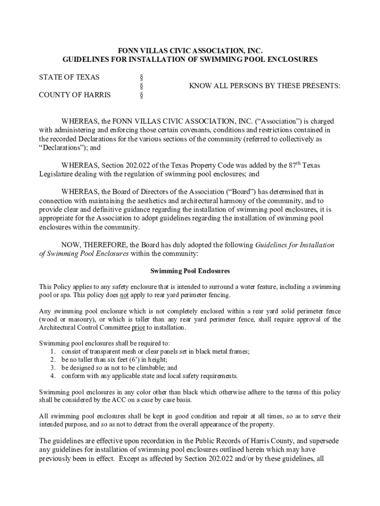 Fillable Online Guidelines For Swimming Pool Enclosures Fax Email Print pdfFiller