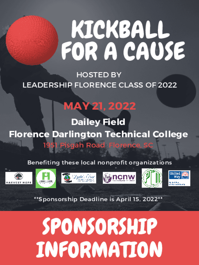 Fillable Online Leadership Florence Kickball for a Cause benefits six Fax Email Print