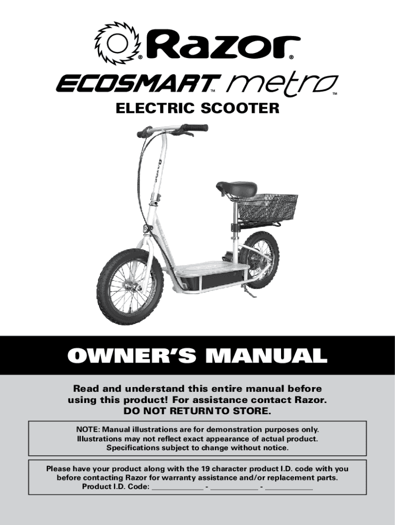 Fillable Online Razor Black Label E90 Electric Scooter Manual Fax Email