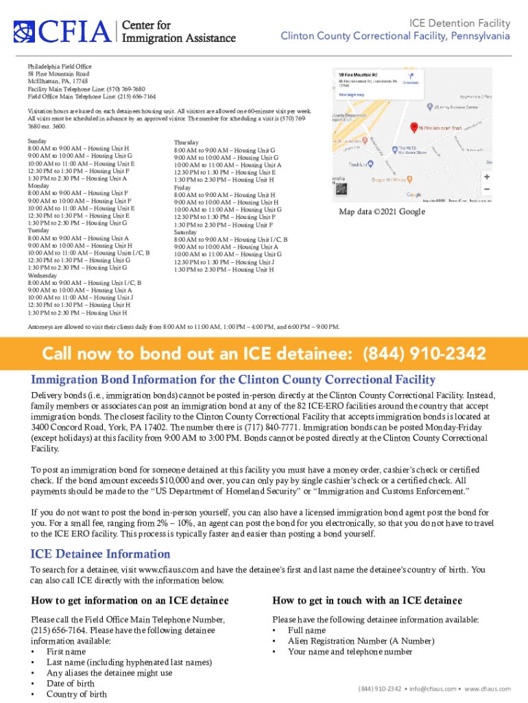 Fillable Online Clinton County PA Correctional Facility (ICE) Inmate