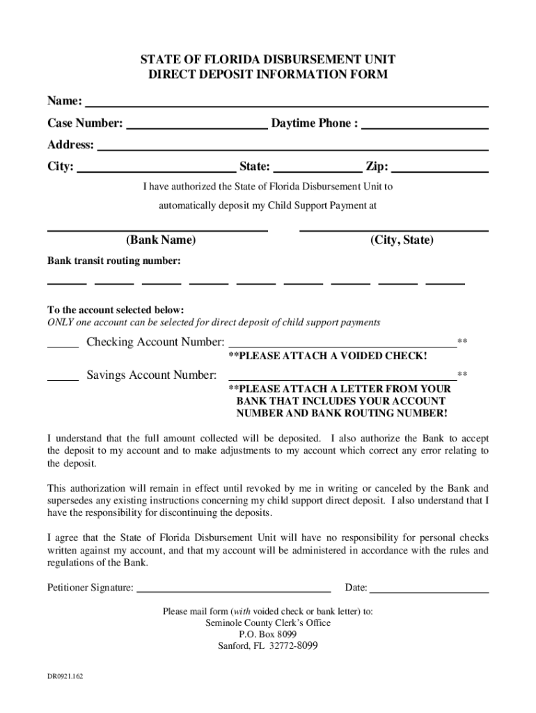 Fillable Online Florida Family Support Payment Center Payment Fax Email Print