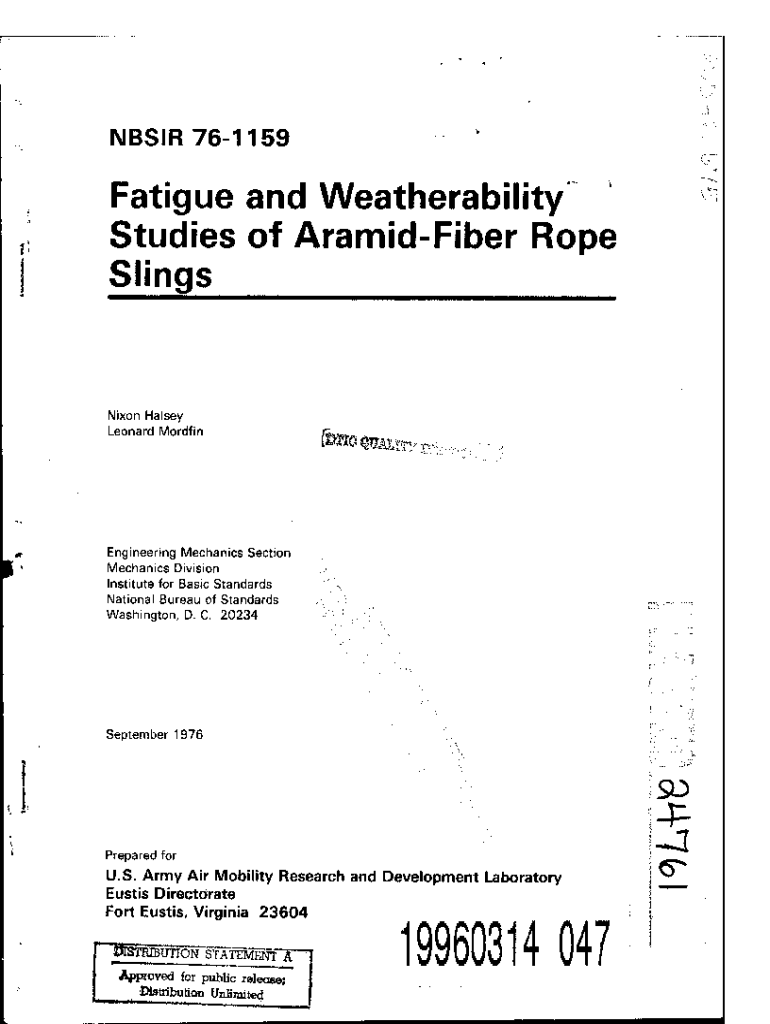 Fillable Online Fatigue and Weatherability Studies of AramidFiber Rope